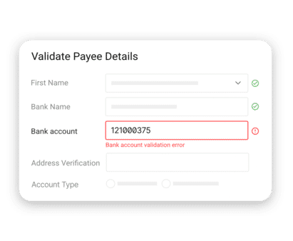 Tipalti Validate bank account