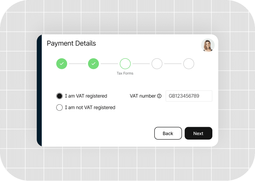 VAT registration screen