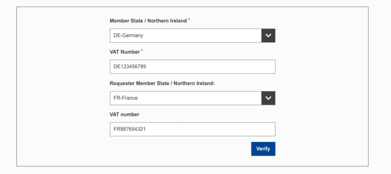 VAT number check form