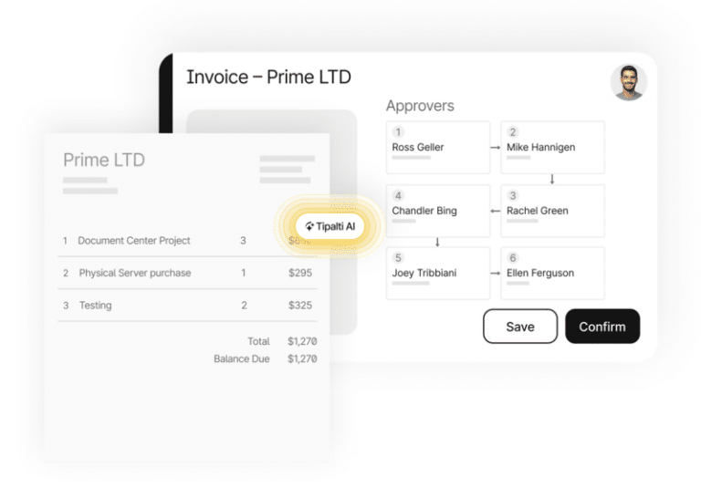 A screenshot of Tipalti AI-powered, automated invoice approval capability.