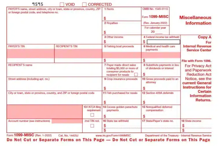 Irs form 1099-misc instructions.