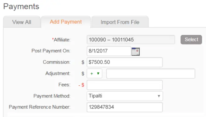 A screen shot of a payment page.