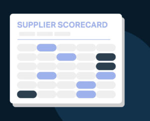 A dark-themed scorecard for supplier risk management.