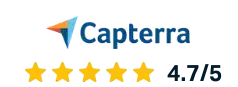 A logo for PO Management Software featuring a five star rating.