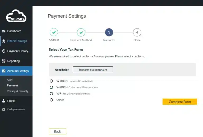 A screenshot of the paypal payment settings.