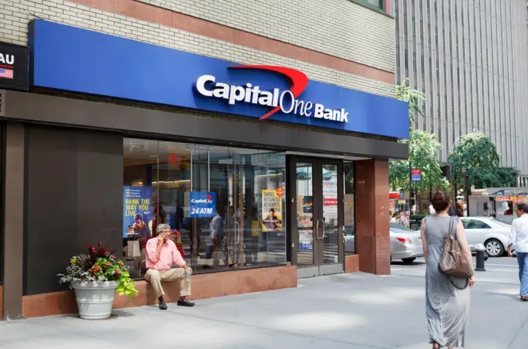 A rendering of a capital one bank in new york city.
