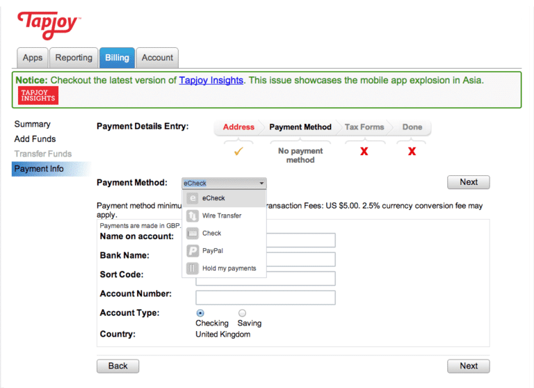 A screen shot of a Supplier Management System payment screen.