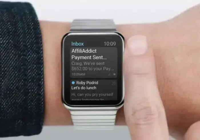 A person wearing a smart watch.