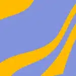 A yellow and blue wavy wave on a yellow background, illuminating the scene.