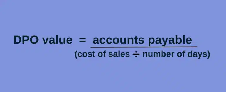 Dpo value = accounts payable days.