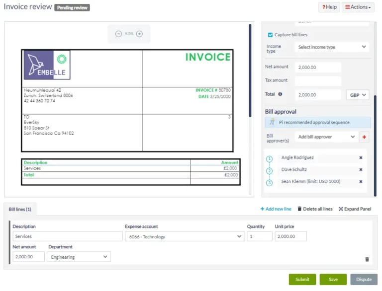 Keywords: invoice, screen screenshot