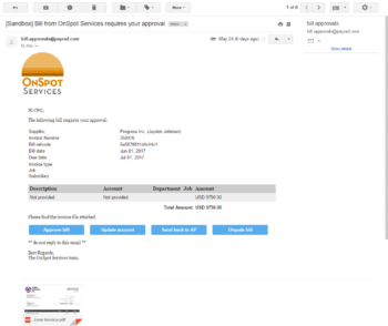 A screenshot of an email with a Invoice-to-Pay logo on it.