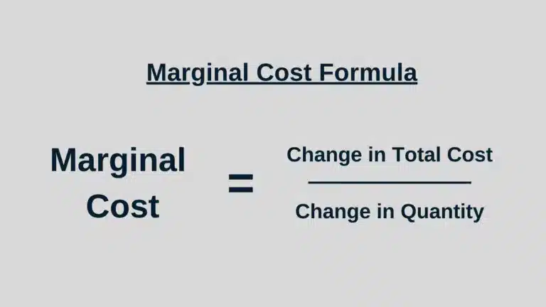 The marginal cost formula calculates the change in total cost as a result of changes in quantity produced.