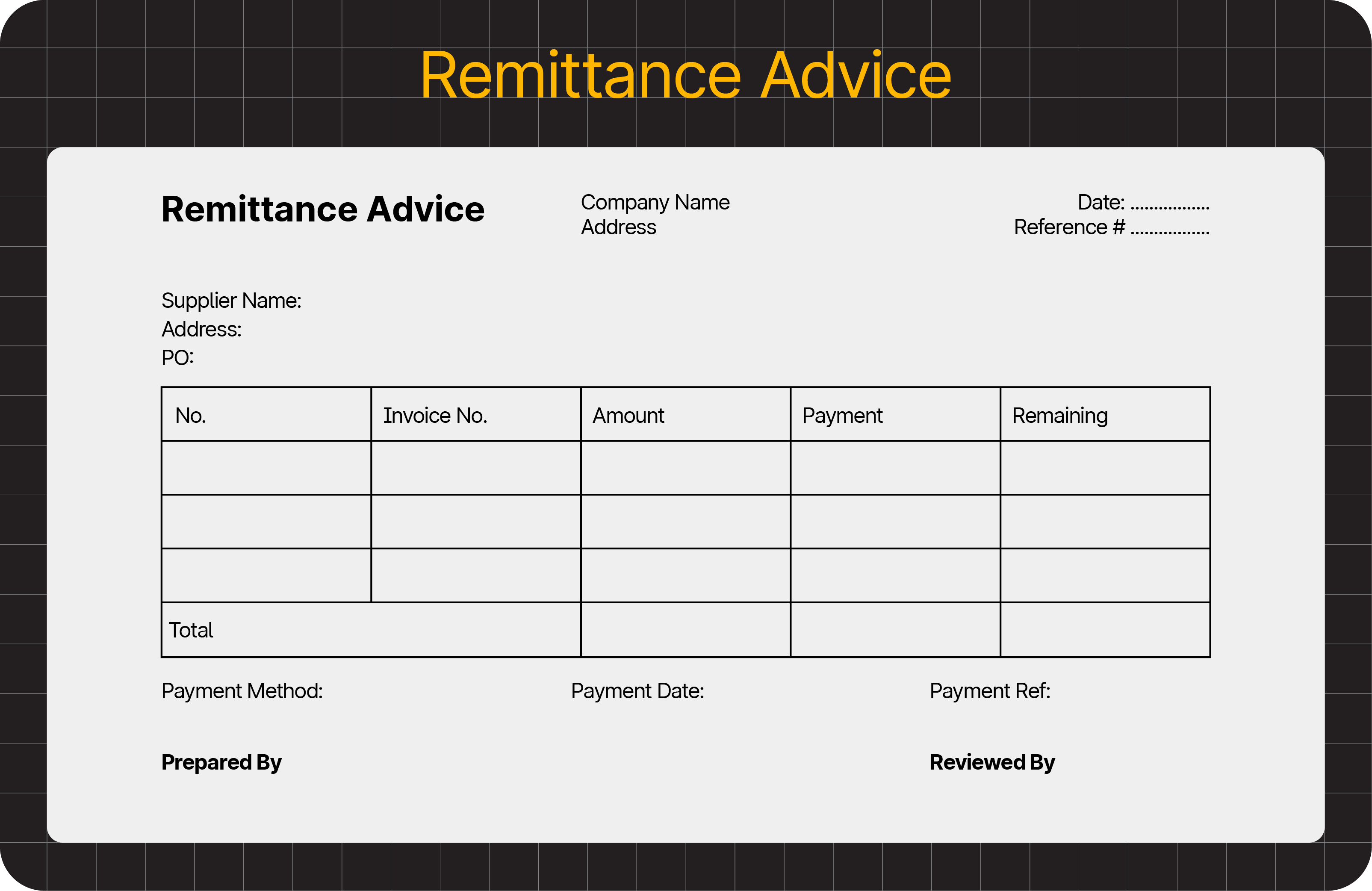 An example of a rental agreement form with a remittance advice.