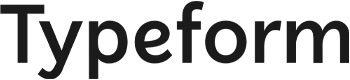 Typeform logo on a black background.