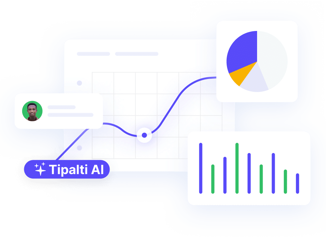 A graph with the word ai and a pie chart - Tipalti AI