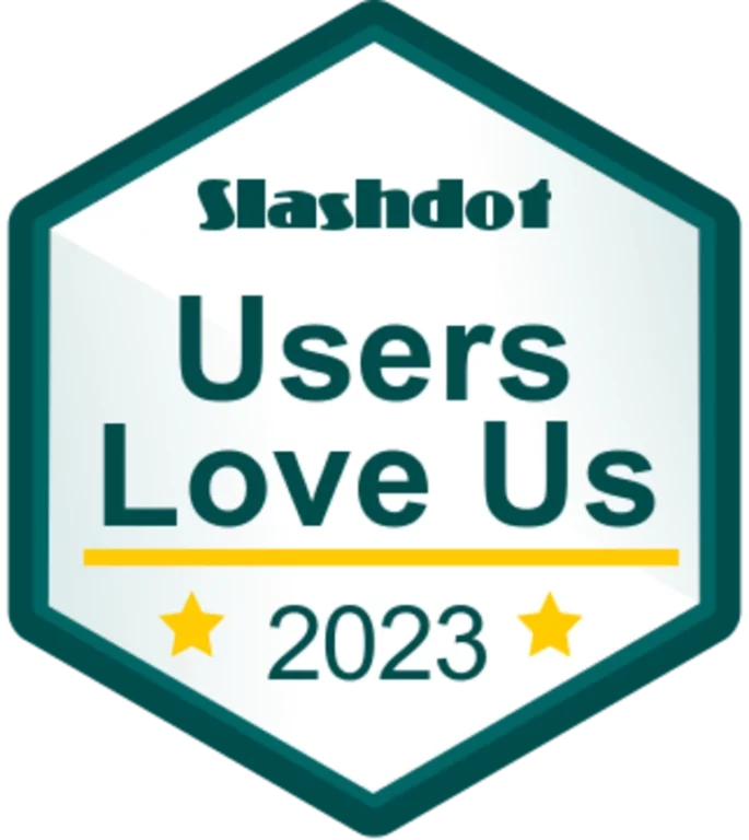 Slashdot users love us 2023 badge.