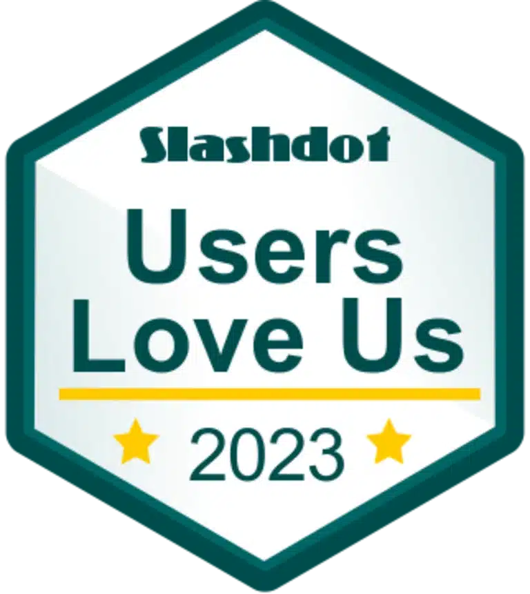 Slashdot users love us 2023 badge.