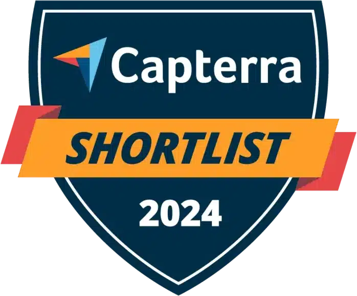 Capterra "shortlist" badge for 2024.