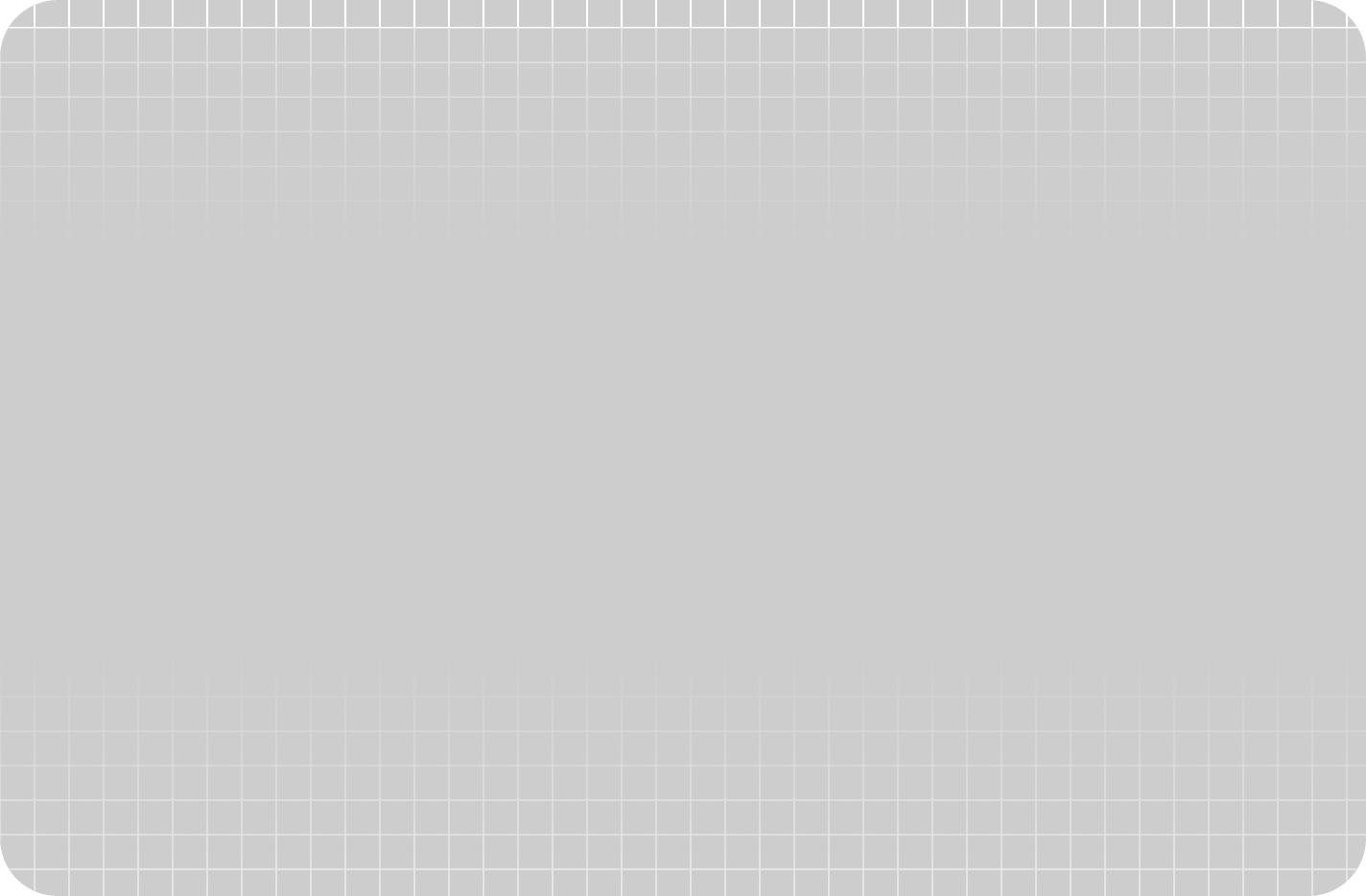 A rectangular grid with rounded corners, consisting of small white squares on a light gray background.