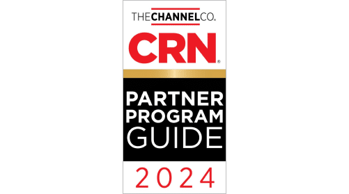 CRN Partner Program Guide 2024 logo, featuring company name "The Channel Co" and bold text with red and gold accents.