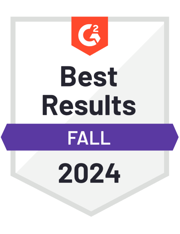 G2 Best Results badge for Fall 2024.