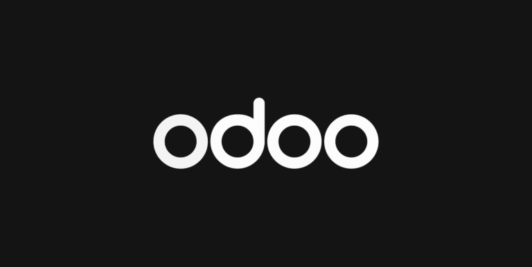 The "Odoo" logo in white text on a black background represents seamless integrations and the power of synergy.