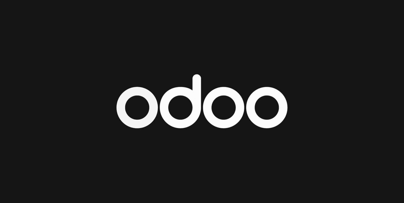 The "Odoo" logo in white text on a black background represents seamless integrations and the power of synergy.