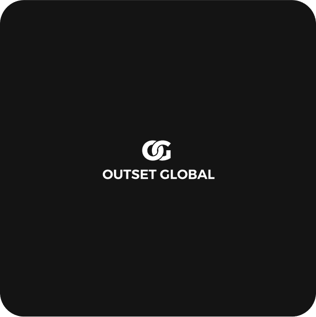 Logo with intertwined letters "O" and "G" above the text "Outset Global" on a black background.