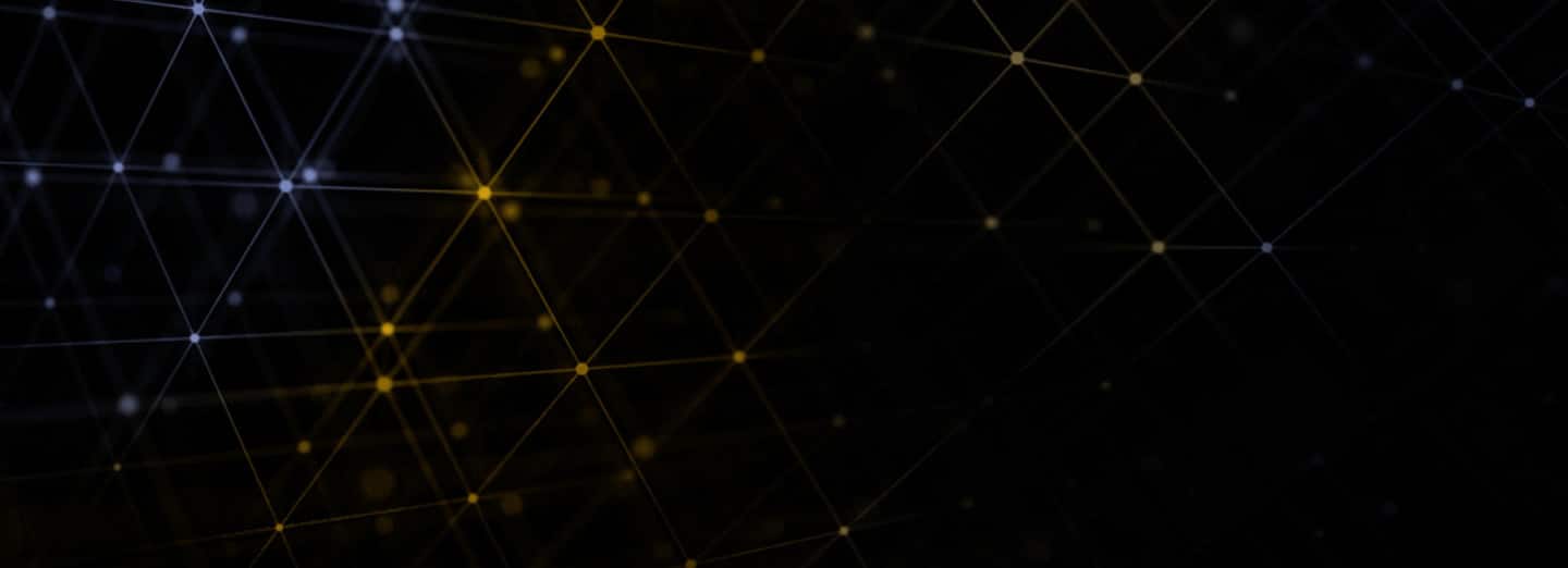 Geometric abstract background with ai-inspired intersecting yellow and white glowing lines forming a grid pattern on a dark gradient backdrop.