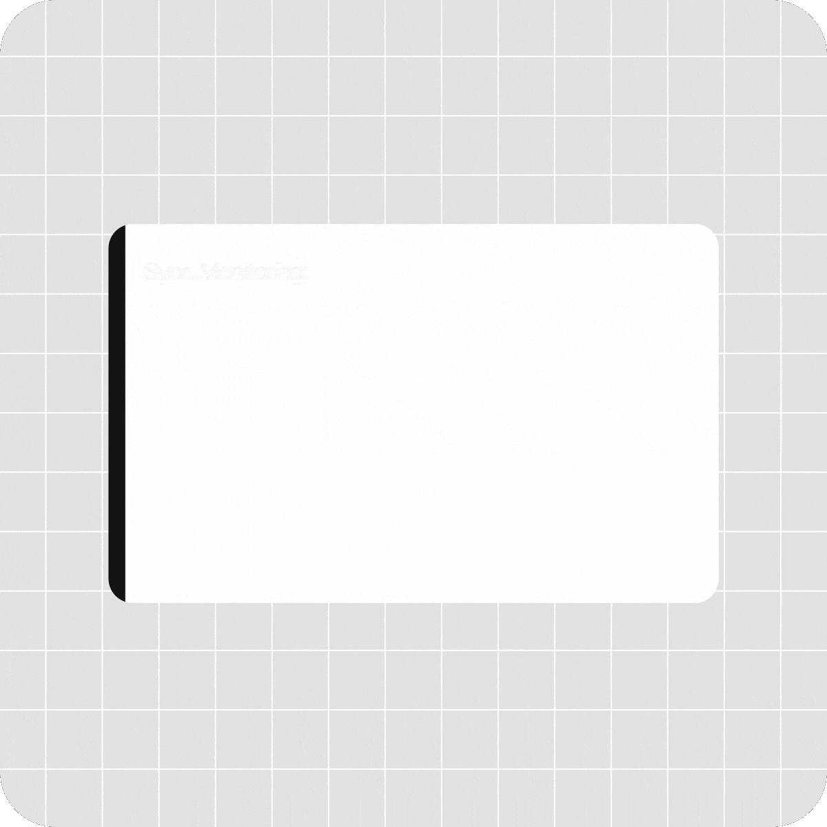 A white rectangular card labeled "Sync Monitoring" on a gray grid background with rounded green corners.