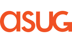 ASUG logo featuring lowercase, orange letters on a transparent background.