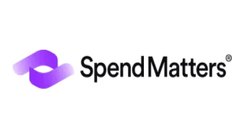 The Spend Matters logo featuring a purple abstract design to the left of the words "Spend Matters" in black text on a white background.