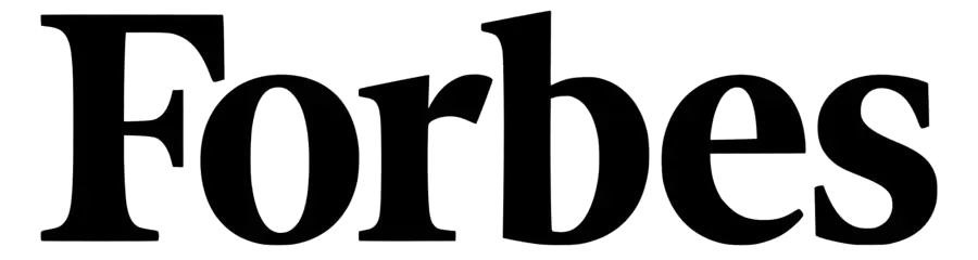 The image shows the Forbes logo in black text on a transparent background.