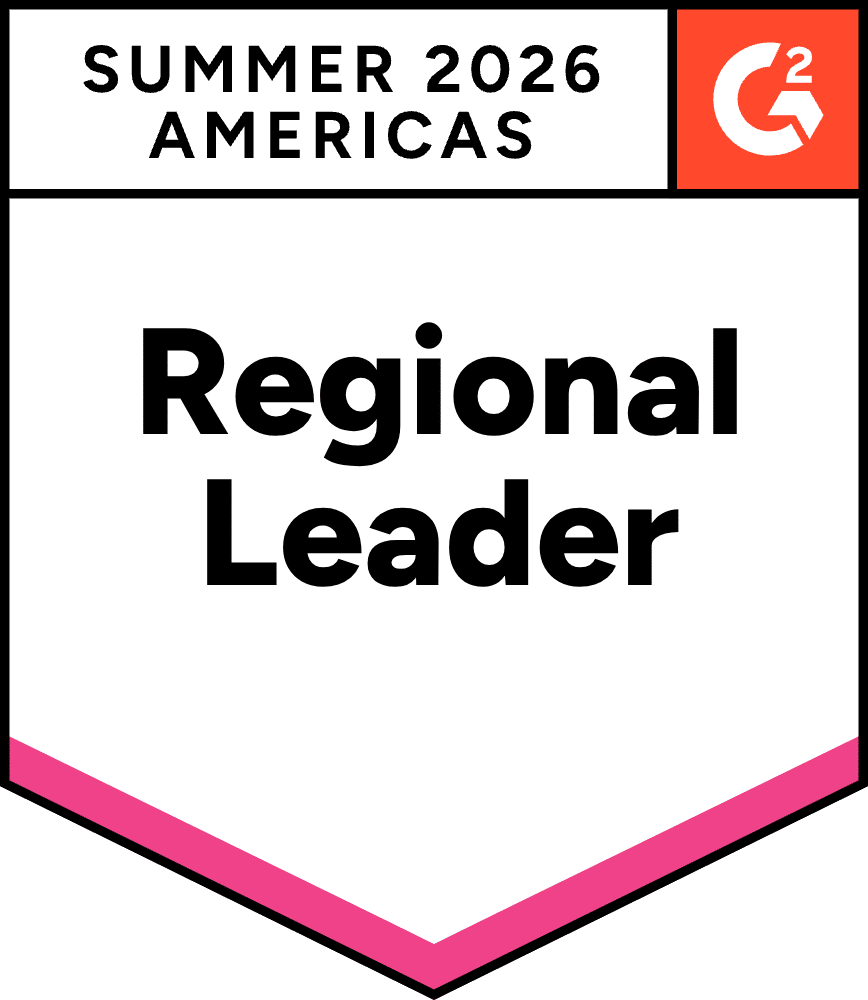 A badge with the G2 logo and the words "Milestone Users Love Us" above three red stars.