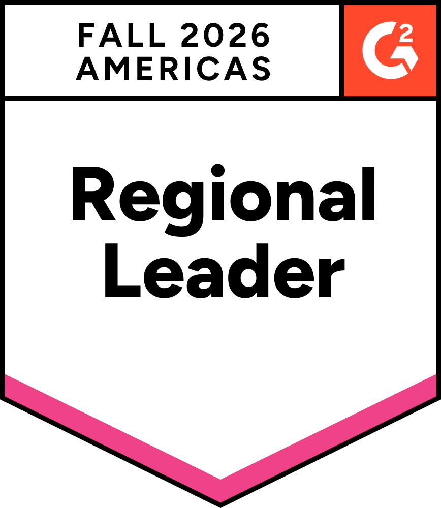 A badge with the G2 logo and the words "Milestone Users Love Us" above three red stars.